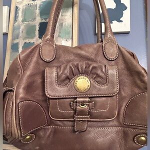 Marc by Marc Jacobs Taupe Leather Hobo Style Handbag